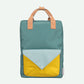 STICKY LEMON GREEN COLOR BLOCK POCKET BACKPACK