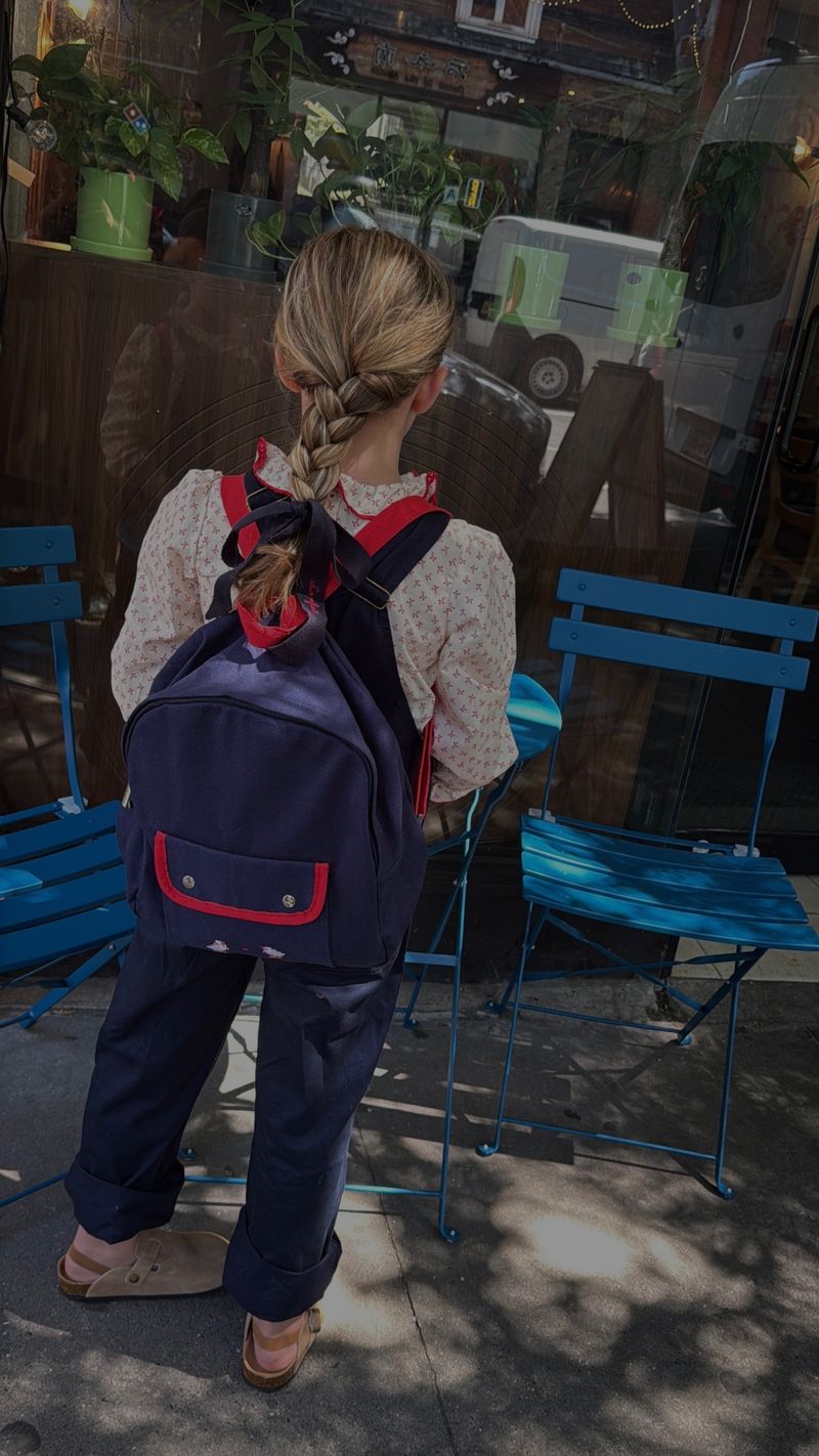 LE ENFANT NAVY KNIT EMBROIDERED RIBBON [FINAL SALE]