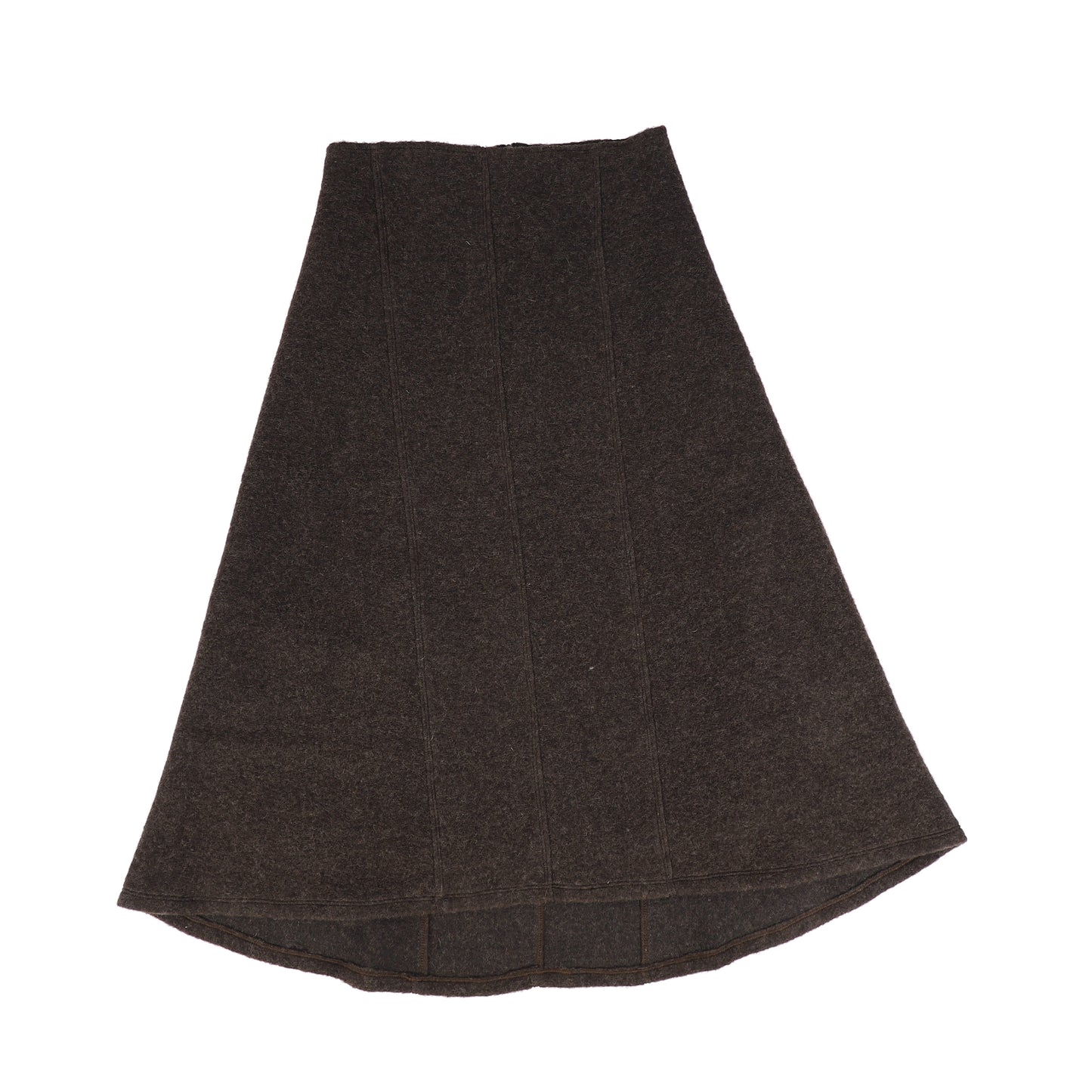 VENERA ARAPU BROWN WOOL MIDI SKIRT [FINAL SALE]