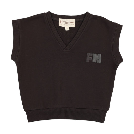 FARREN + ME BLACK WASHED TERRY VEST
