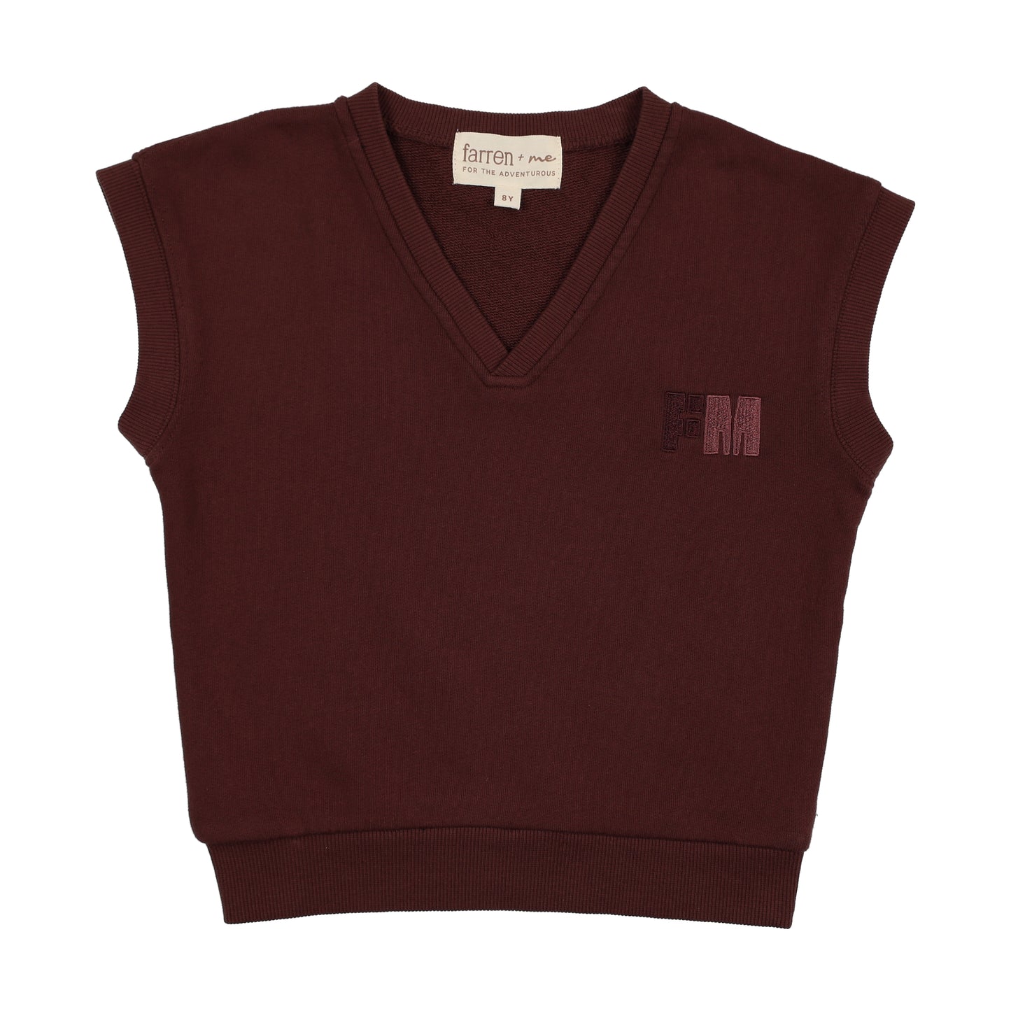 FARREN + ME BURGUNDY WASHED TERRY VEST