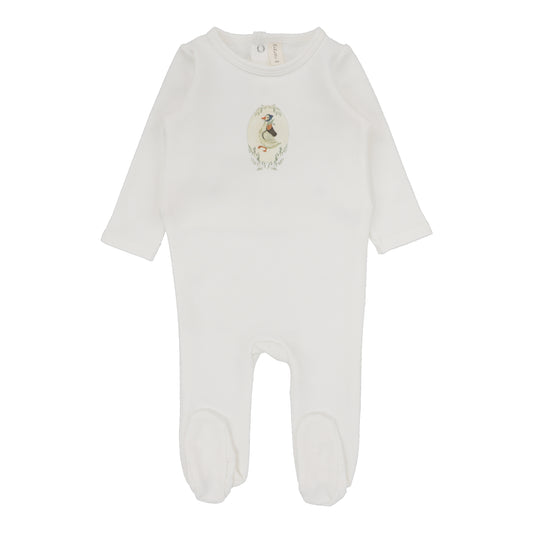 LILETTE WINTER WHITE GOOSE FRENCH TERRY FOOTIE