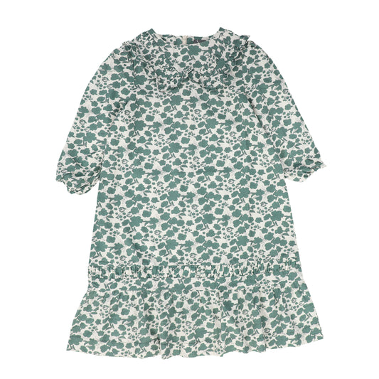 SWEET THREADS GREEN FLORAL PRINTED DRESS