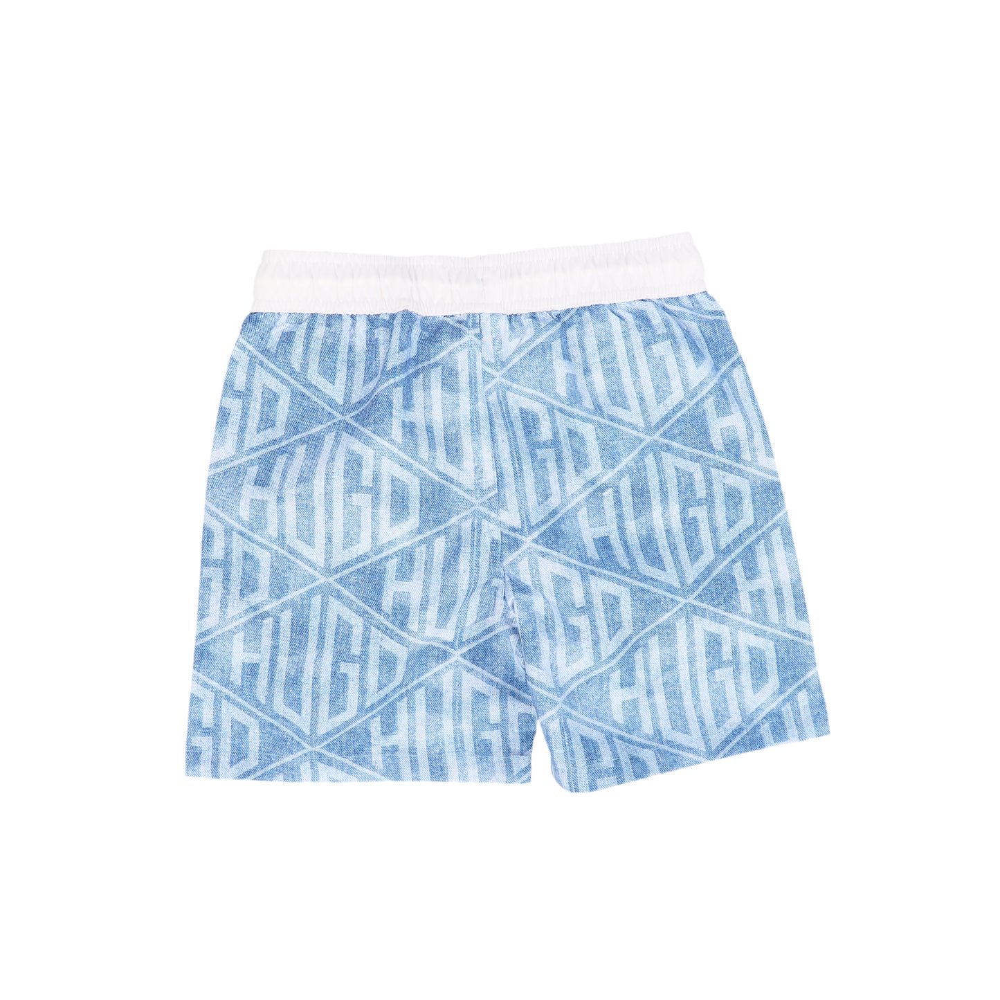 HUGO BLUE LOGO PRINTED SWIM TRUNKS