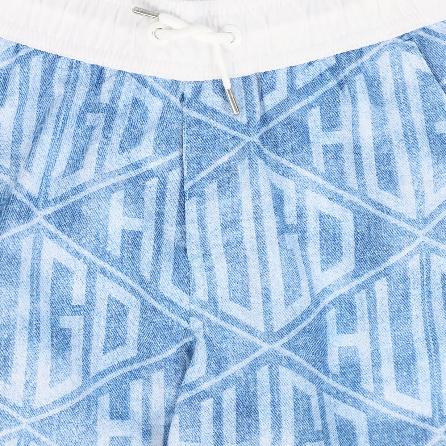 HUGO BLUE LOGO PRINTED SWIM TRUNKS