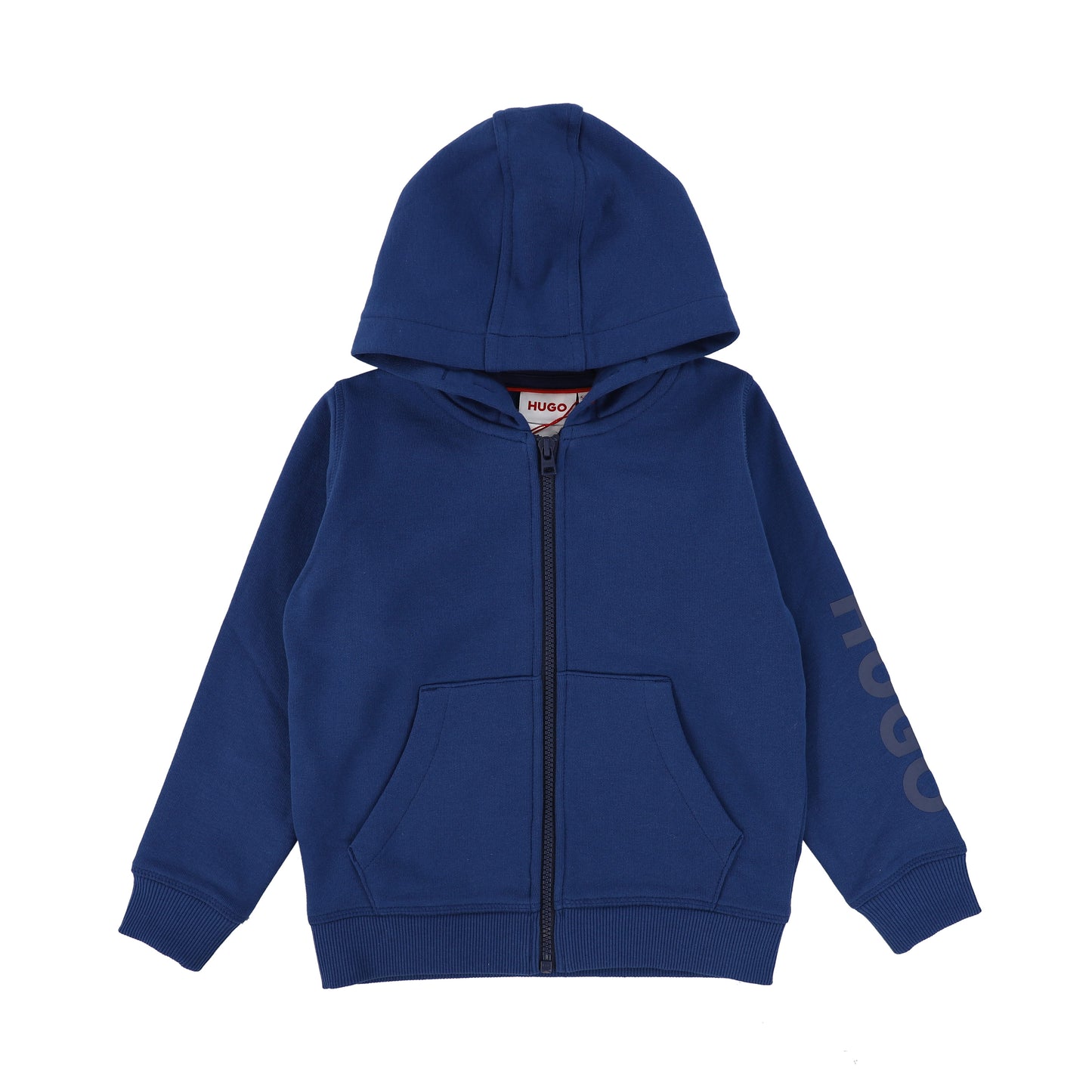 HUGO BLUE ZIP UP LOGO HOODIE