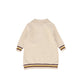 CREW KIDS BEIGE VARSITY TRIM KNIT DRESS