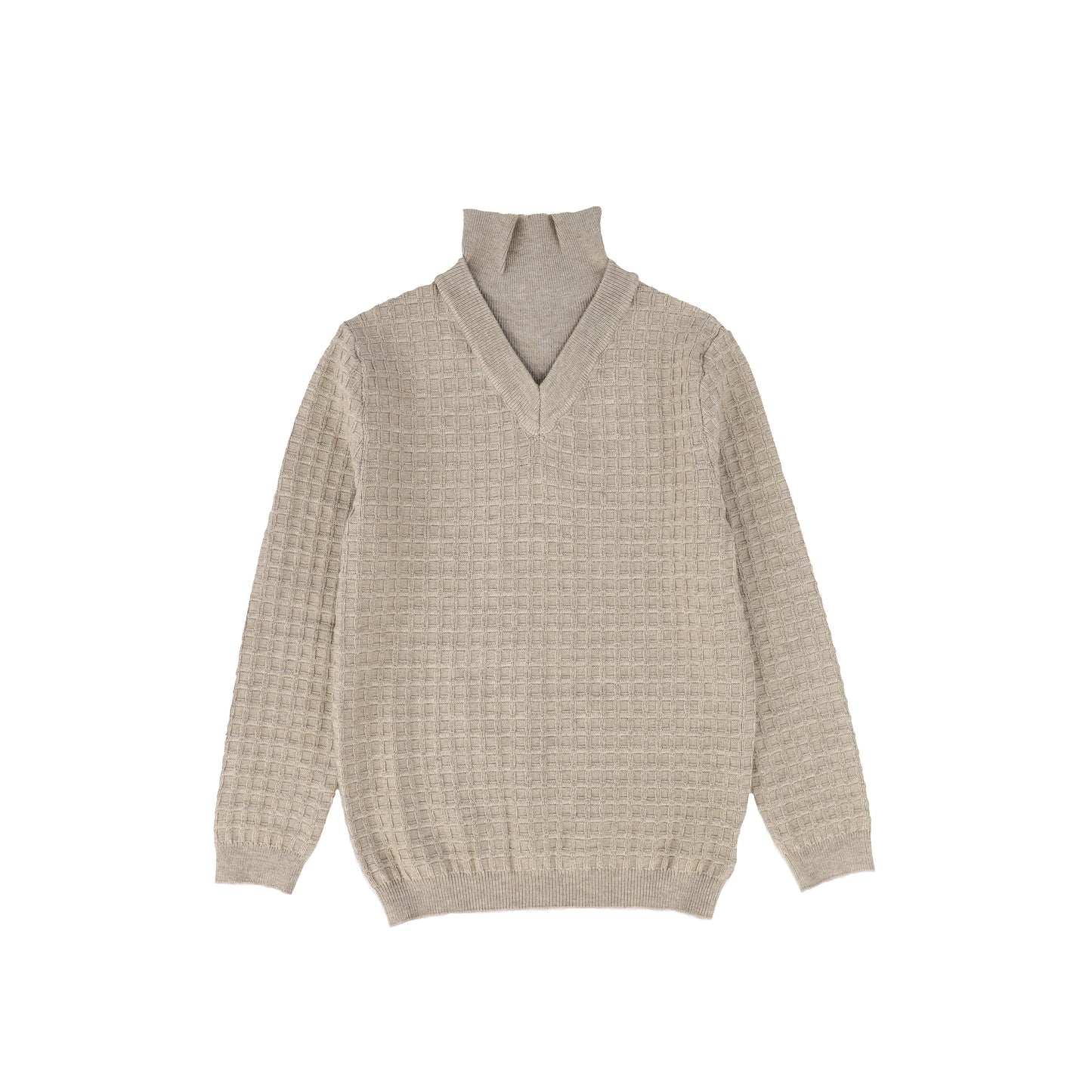 KIPP TAUPE WAFFLE KNIT SWEATER