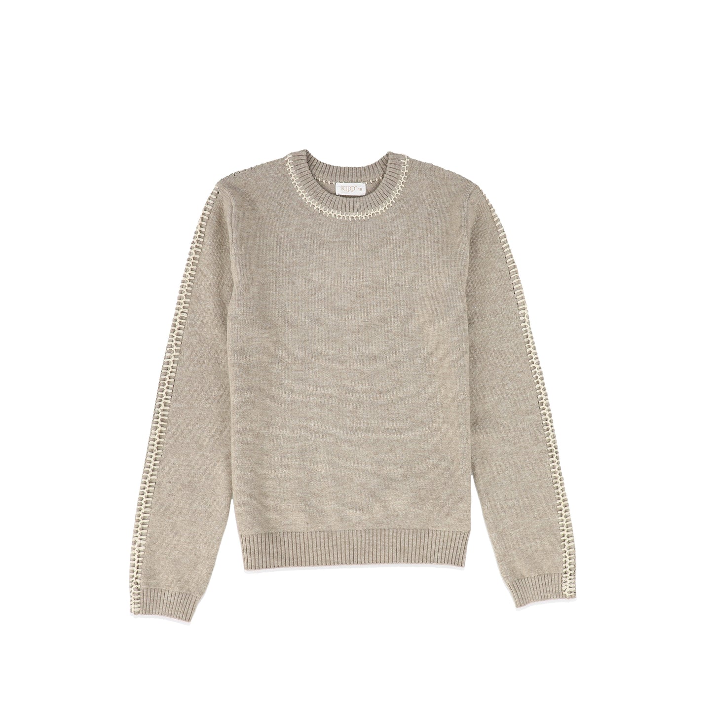 KIPP TAUPE YARN TRIM KNIT SWEATER