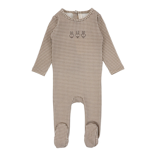 LILETTE OATMEAL GINGHAM BUNNY FOOTIE