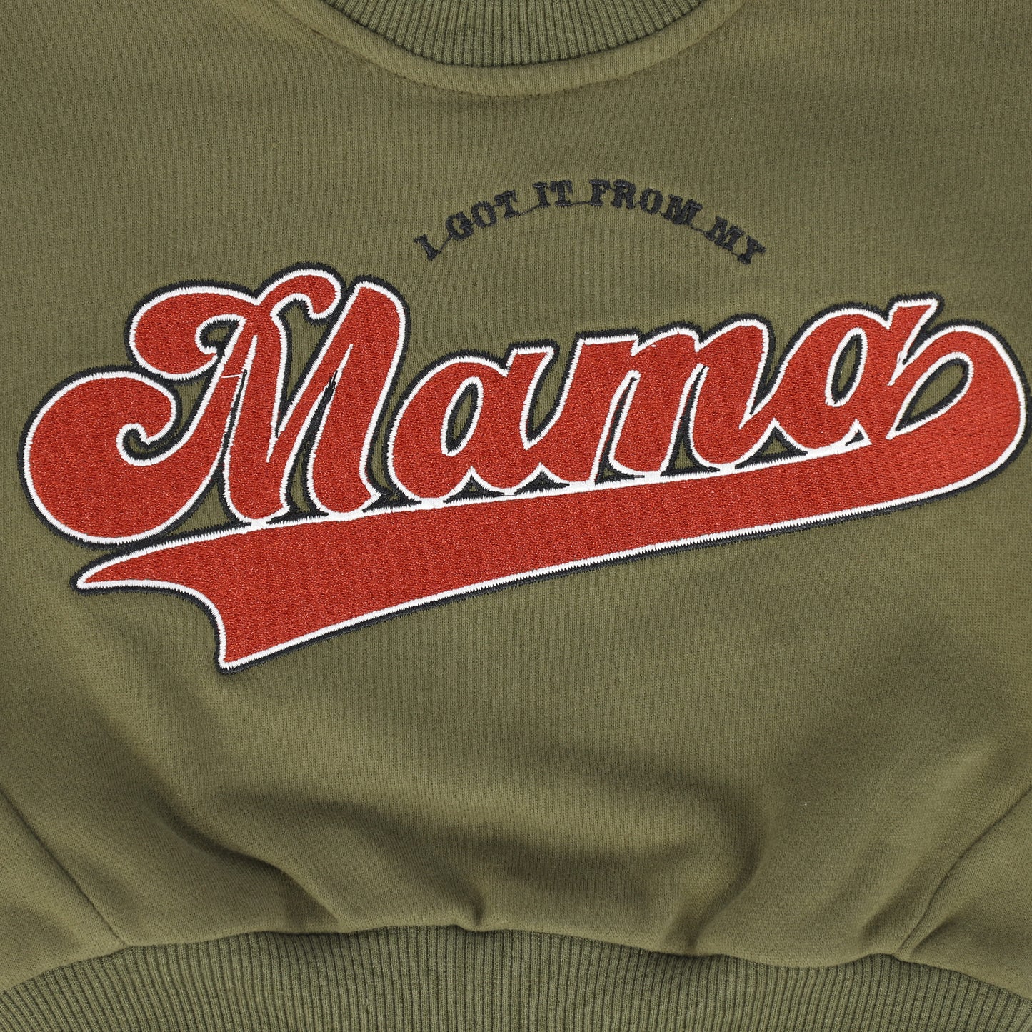 PLEASE MOM GREEN WORDED SWEATSHIRT SET [FINAL SALE]