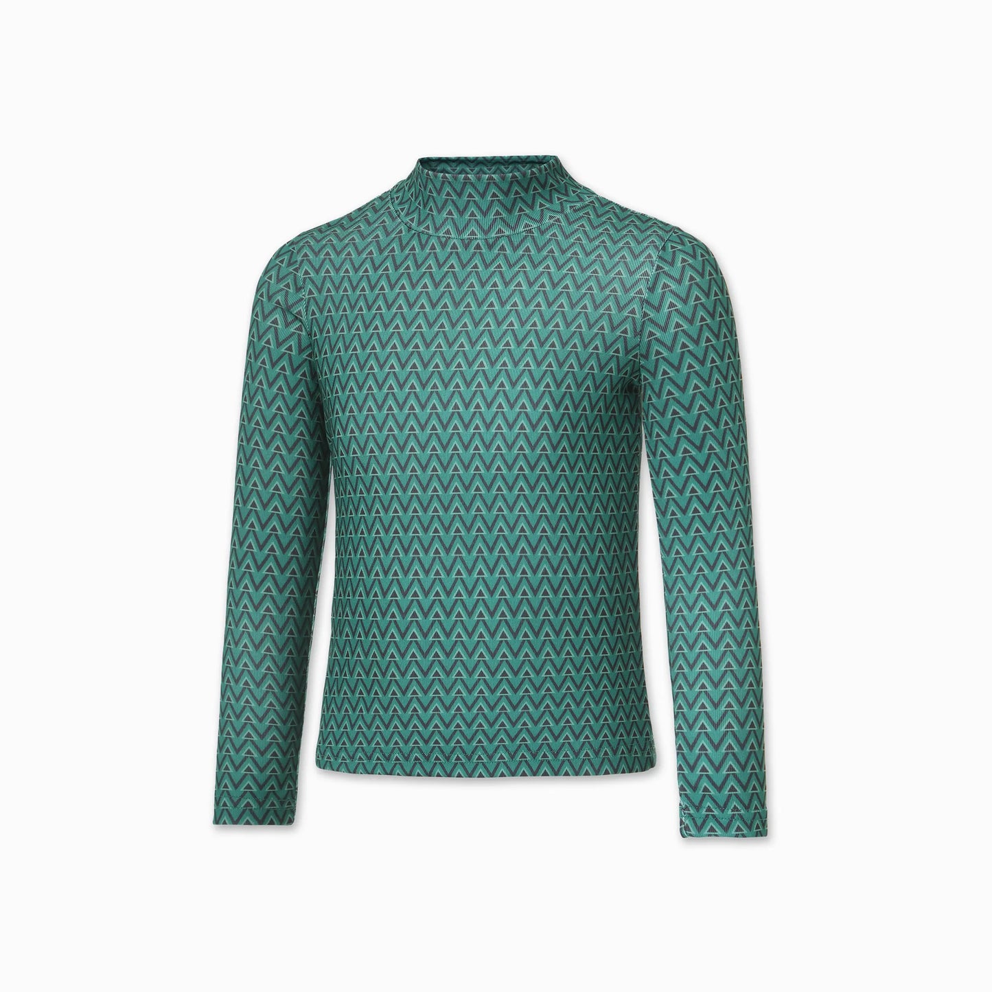 PUVU PIOR GREEN GEOMETRIC MODAL MOCKNECK