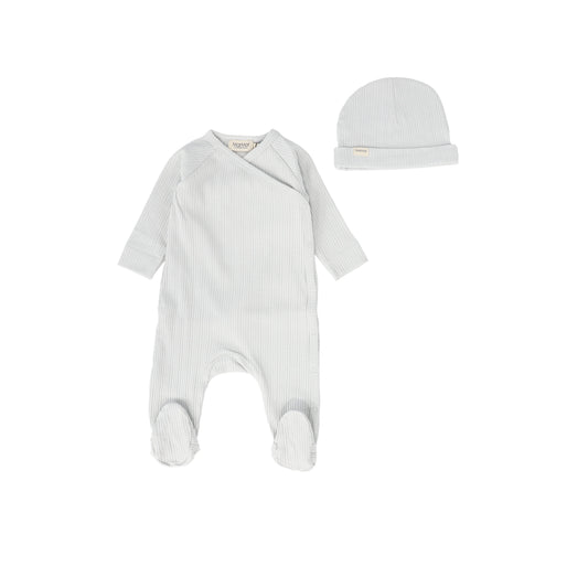 MARMAR COPENHAGEN CLOUDY BLUE WRAP FOOTIE + BEANIE