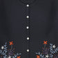 BACE COLLECTION GREY EMBROIDERED CARDIGAN