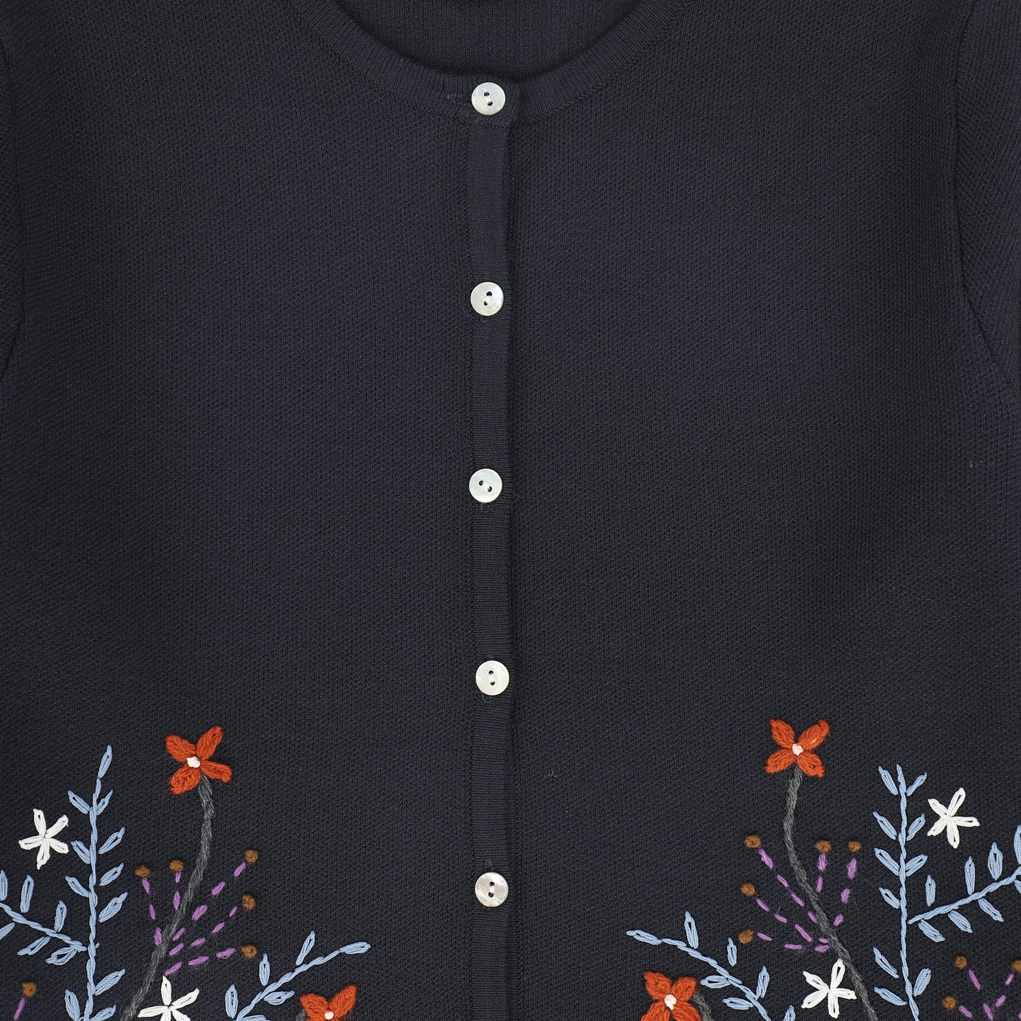 BACE COLLECTION GREY EMBROIDERED CARDIGAN