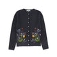 BACE COLLECTION GREY EMBROIDERED CARDIGAN