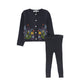 BACE COLLECTION GREY EMBROIDERED CARDIGAN SET