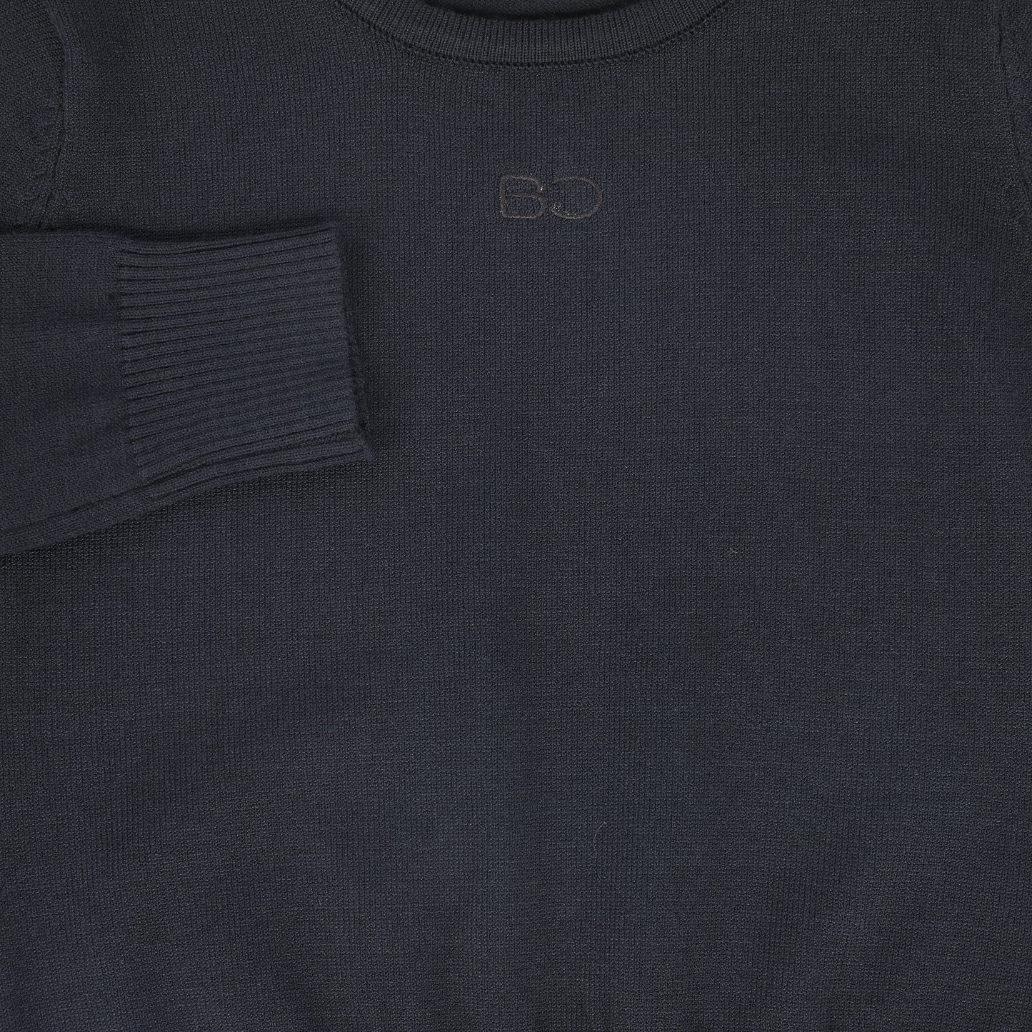 BACE COLLECTION GREY LOGO EMBROIDERED CREWNECK SWEATER