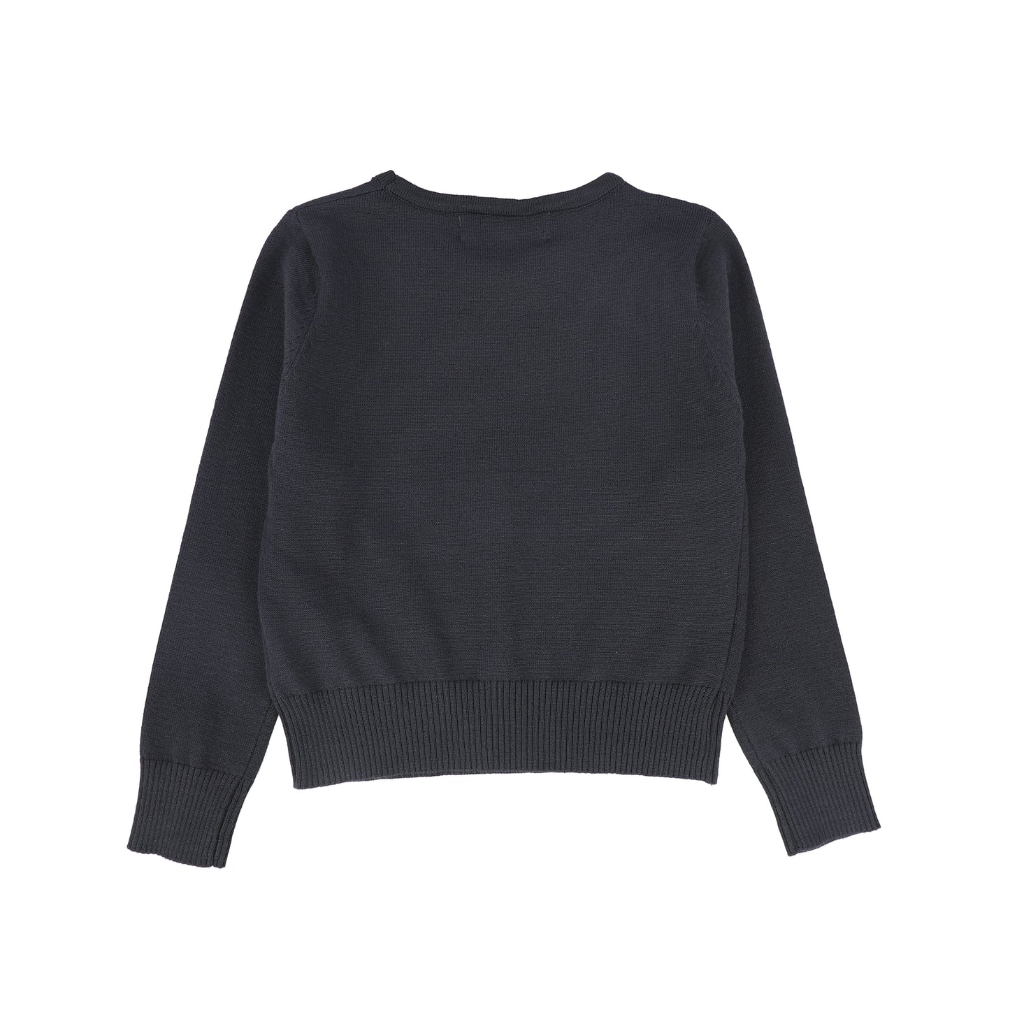 BACE COLLECTION GREY LOGO EMBROIDERED CREWNECK SWEATER