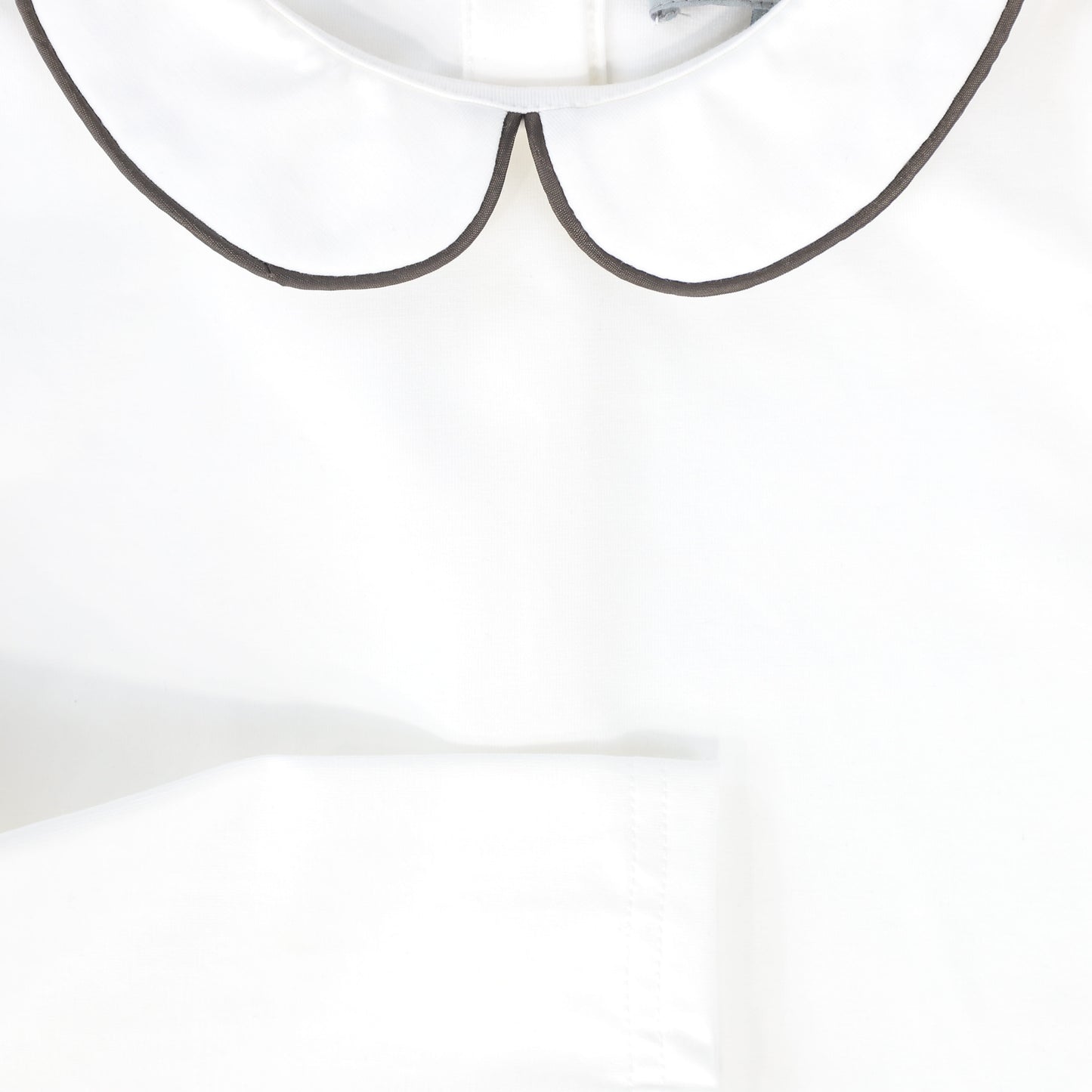 BACE COLLECTION WHITE/GREY LONG SLEEVE PIPED TEE