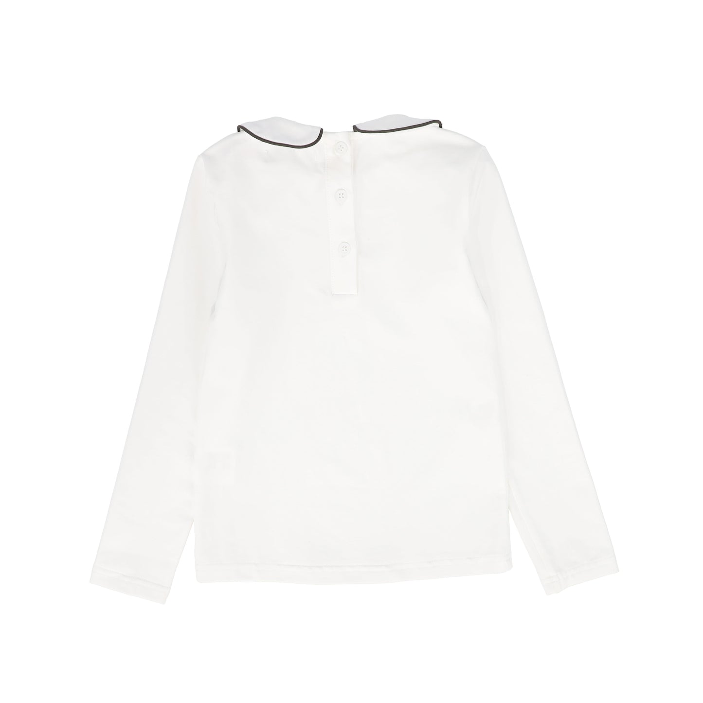 BACE COLLECTION WHITE/GREY LONG SLEEVE PIPED TEE