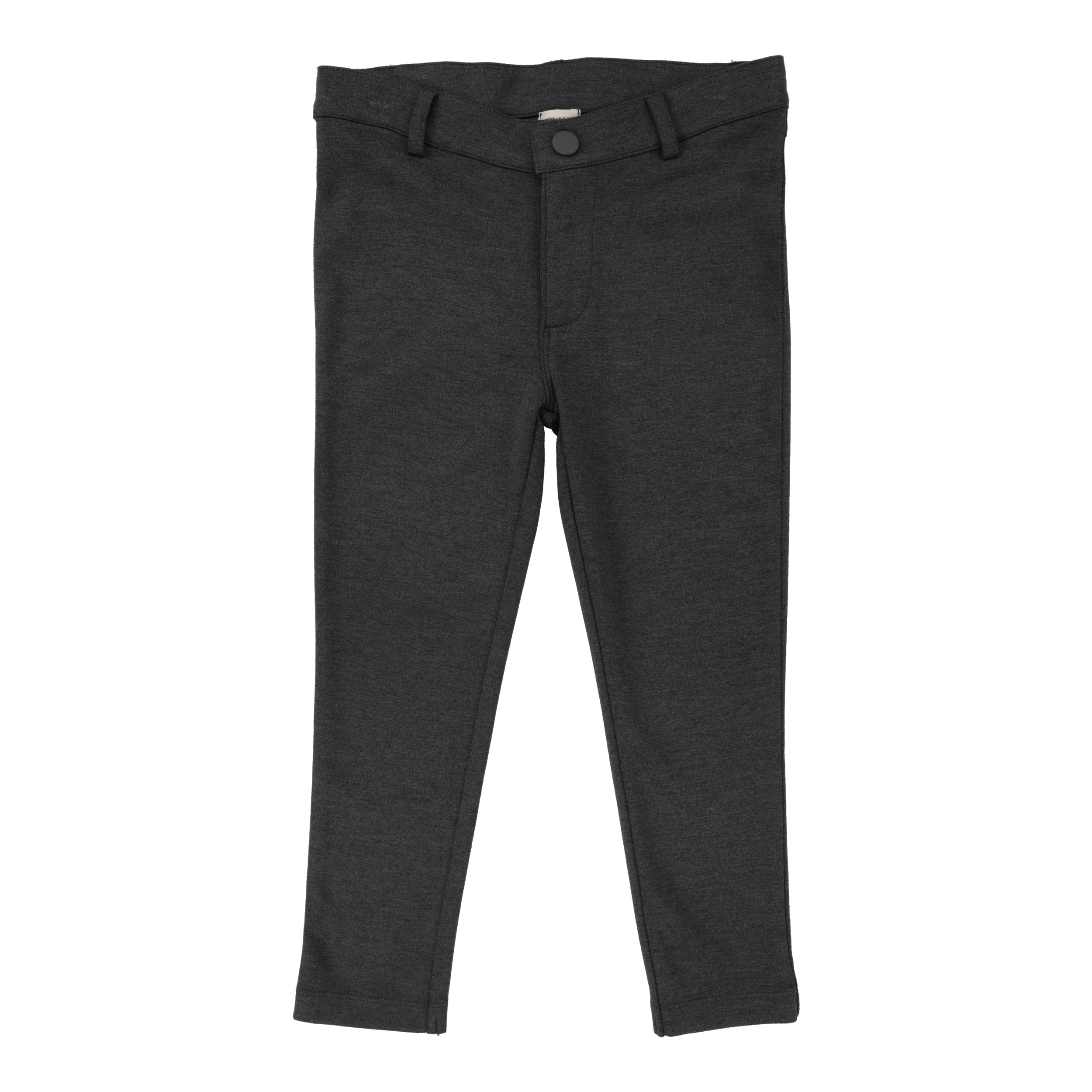 Lil Legs Knit Stretch Pants with Leg Seam - Heather Brown