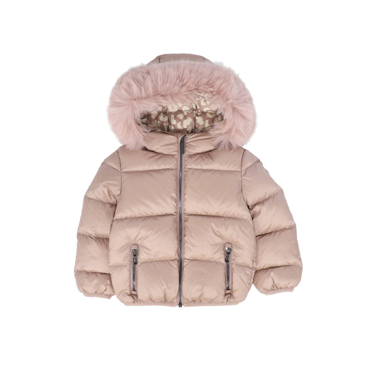 COLMAR PINK FUR TRIM PUFFER JACKET