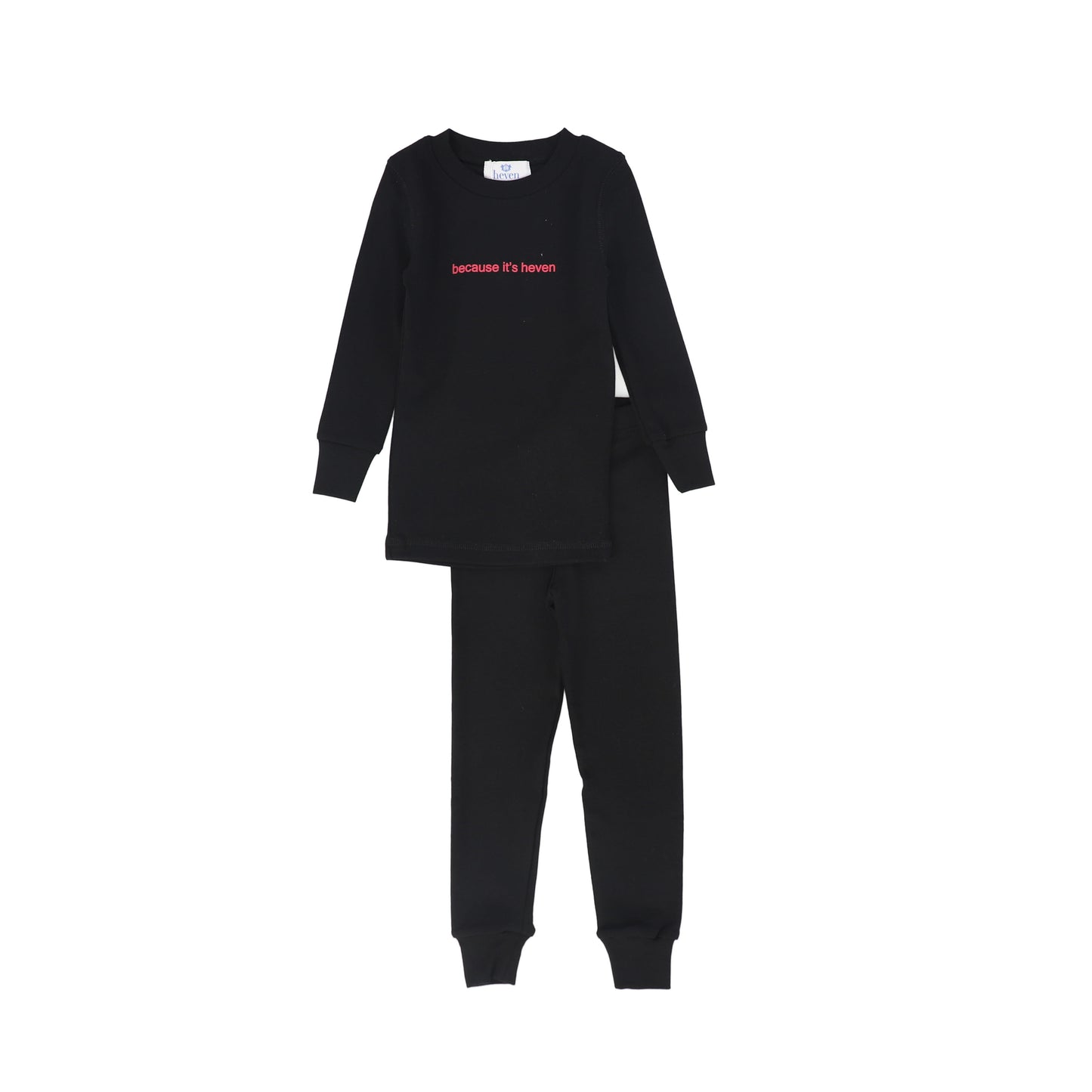 HEVEN CHILD BLACK/GREEN WORDED PAJAMA SET
