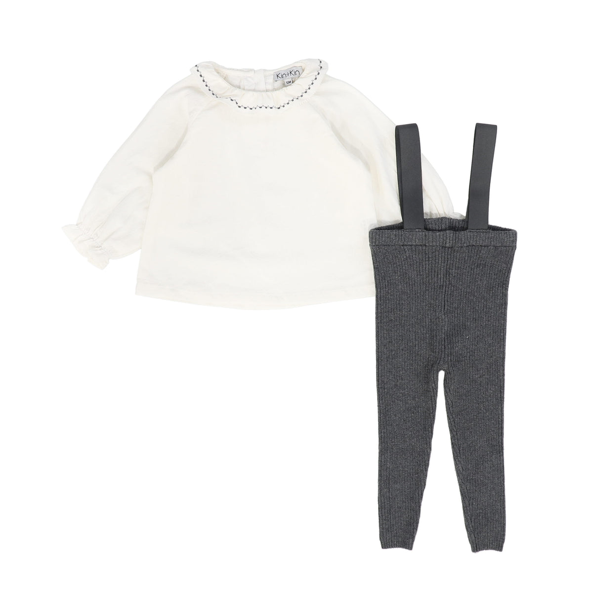 KIN & KIN GREY OVERALLS SET