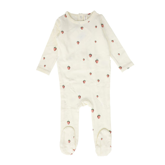 LILETTE IVORY/STRAWBERRY PRINTED FRUIT FOOTIE