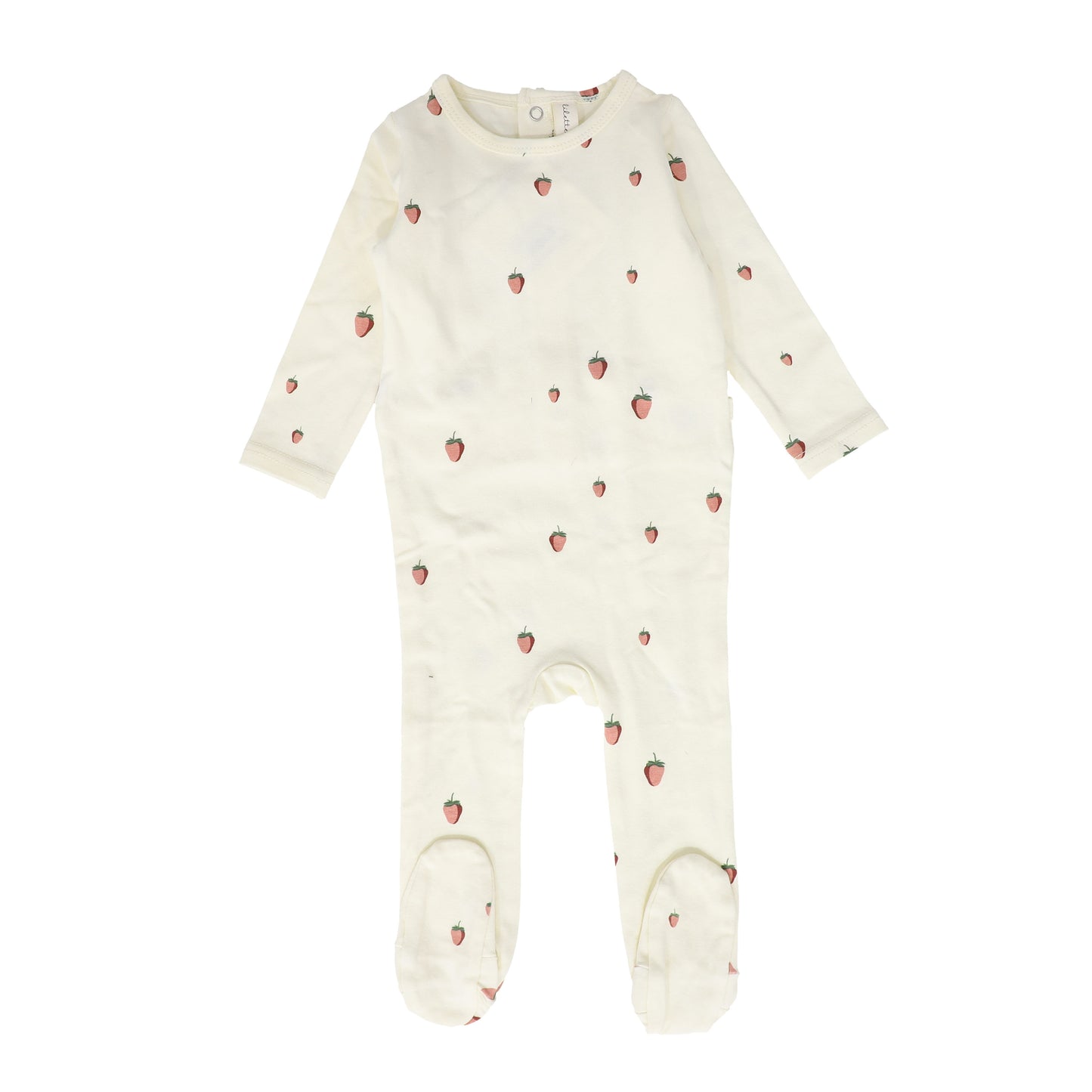 LILETTE IVORY/STRAWBERRY PRINTED FRUIT FOOTIE [FINAL SALE]