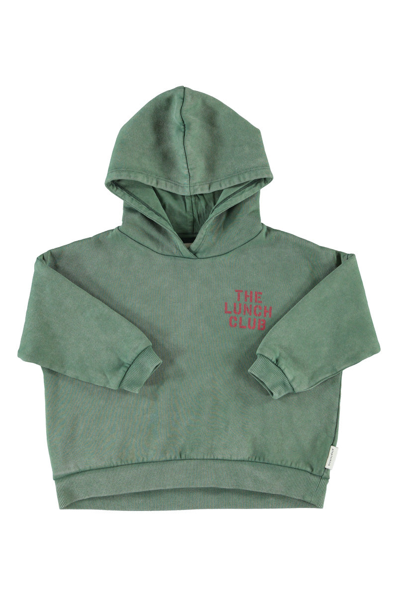 PIUPIUCHICK ARMY GREEN APPLE PRINT HOODED SWEATSHIRT