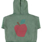PIUPIUCHICK ARMY GREEN APPLE PRINT HOODED SWEATSHIRT