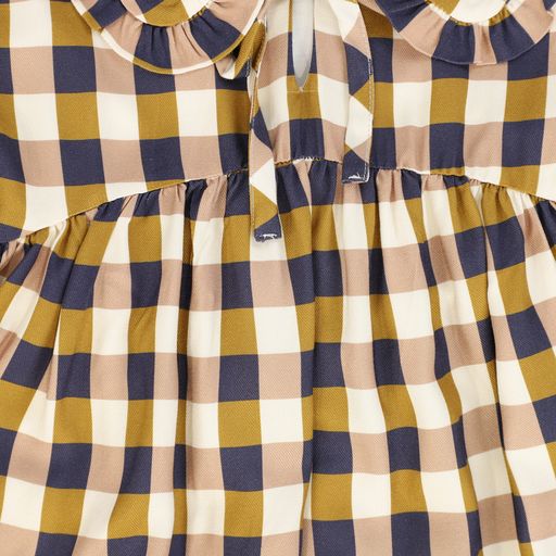 MIPOUNET MULTI COLORED CHECKED COLLAR DRESS [Final Sale]