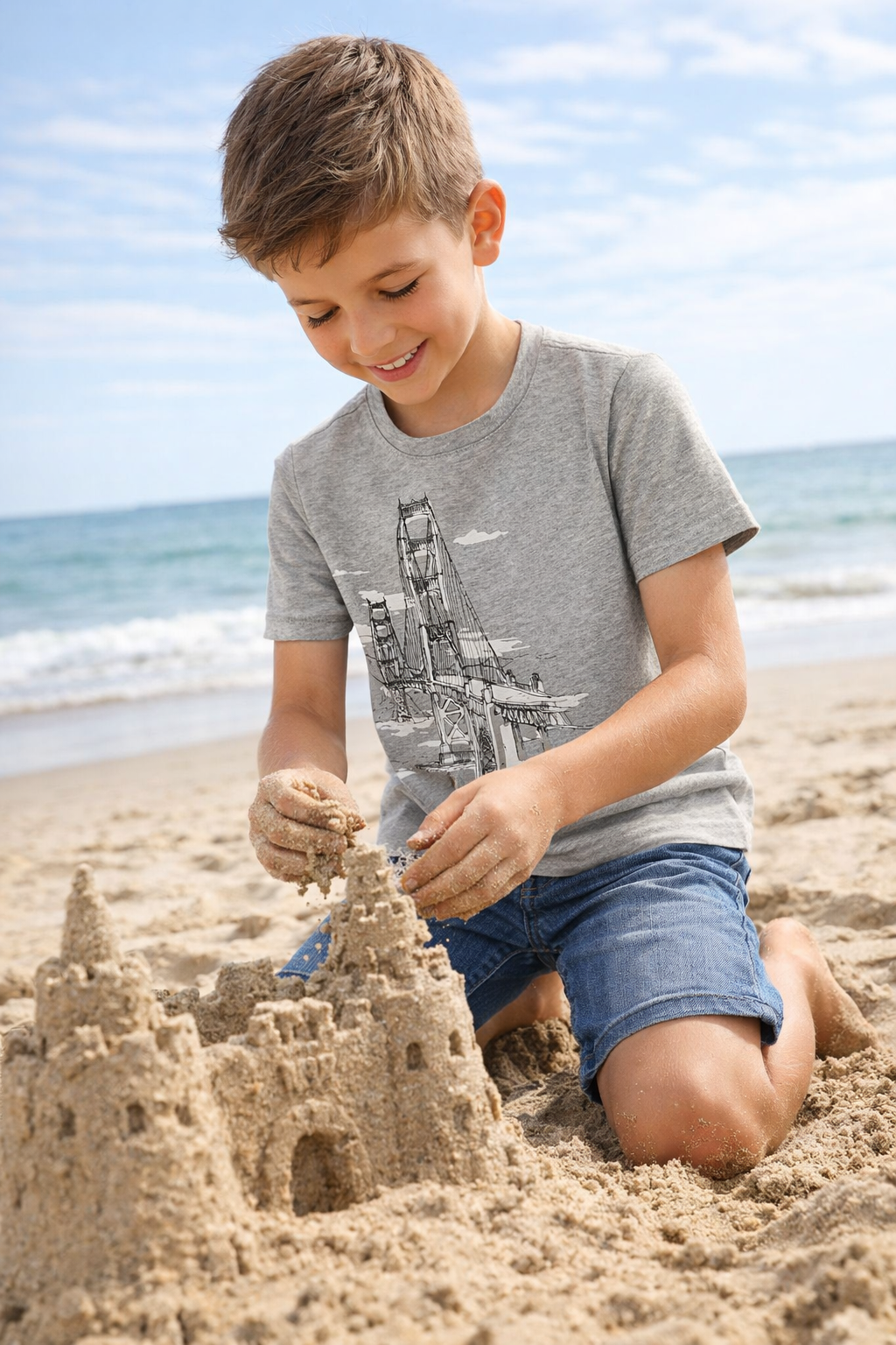 BOPOP GREY BRIDGE GRAPHIC TSHIRT