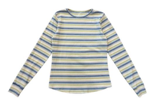 VALENTINA BLUE STRIPED SEAM TEE