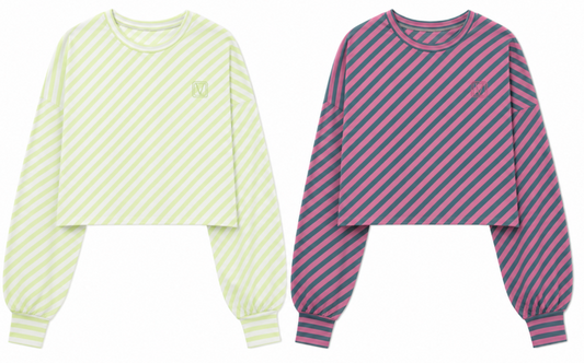 VALENTINA PINK DIAGONAL STRIPE TEE