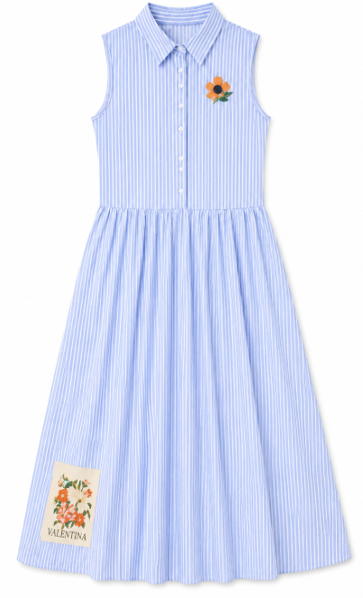 VALENTINA LIGHT BLUE PINSTRIPE PATCH JUMPER