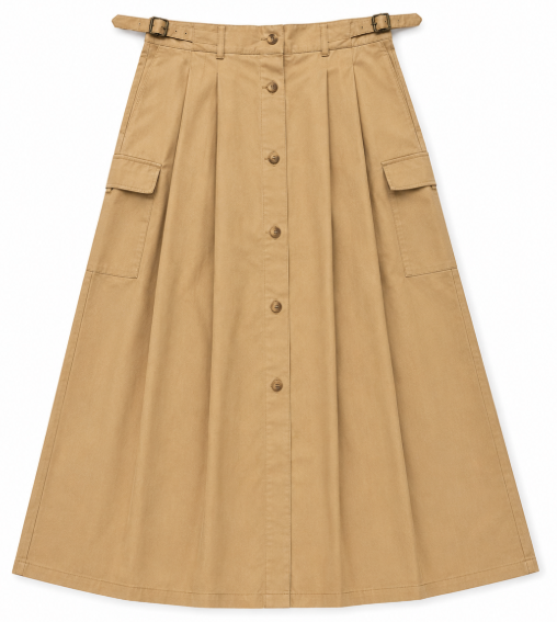 VALENTINA NAVY SIDE BUCKLE CARGO SKIRT