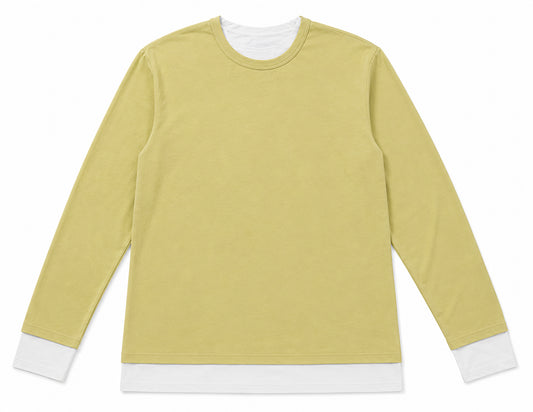 VALENTINA GREEN LAYERED LONG SLEEVE T-SHIRT