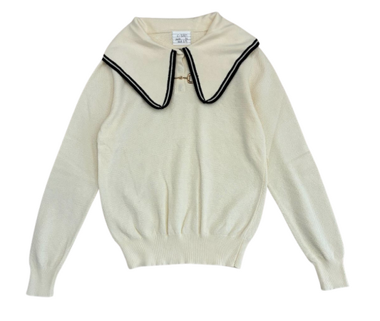 VALENTINA CREAM COLLARED CASUAL SWEATER