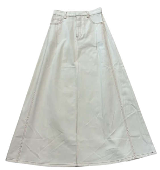 VALENTINA BLACK CONTRAST FLY FRONT SKIRT