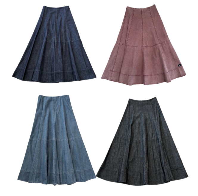 VALENTINA LT BLUE DENIM SEAM SKIRT
