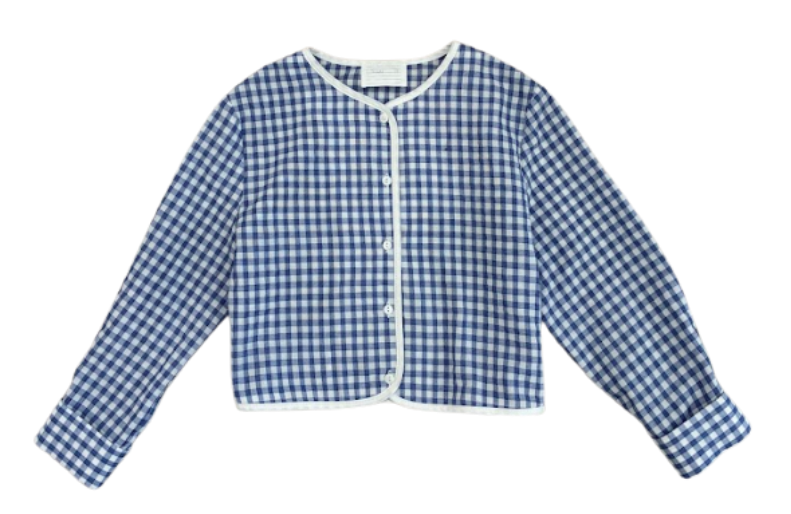 VALENTINA BLUE GINGHAM POCKET JACKET
