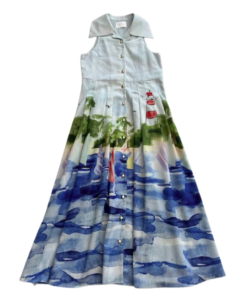 VALENTINA BLUE WATER PRINTED JUMPER