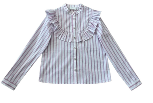 VALENTINA PINK RUFFLE BIB BLOUSE