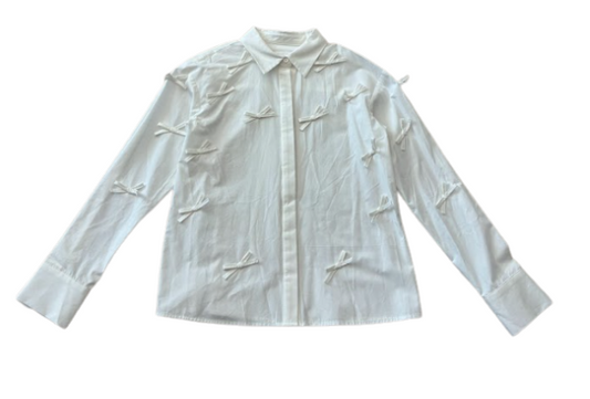 VALENTINA IVORY BOW DETAIL BLOUSE
