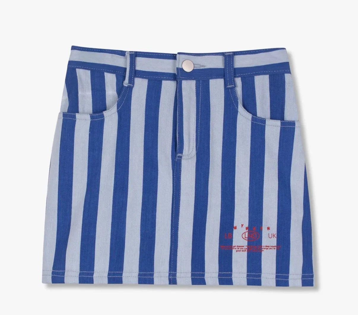 WYNKEN BLUE STRIPED COTTON SKIRT