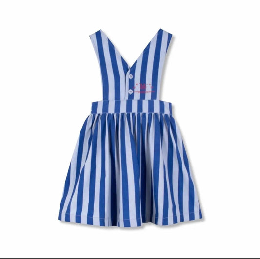 WYNKEN BLUE STRIPED PINAFORE JUMPER