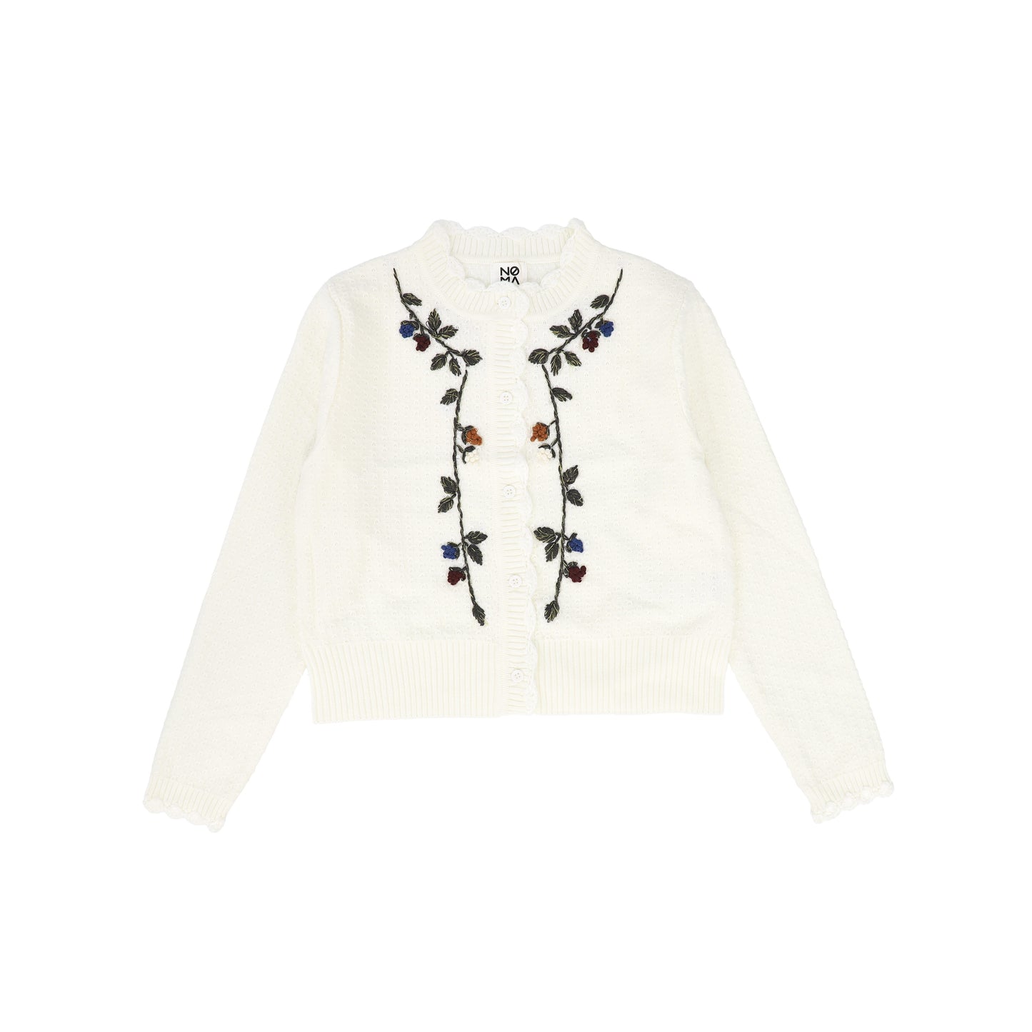 NOMA CREAM FLORAL EMBROIDERED CARDIGAN [FINAL SALE]